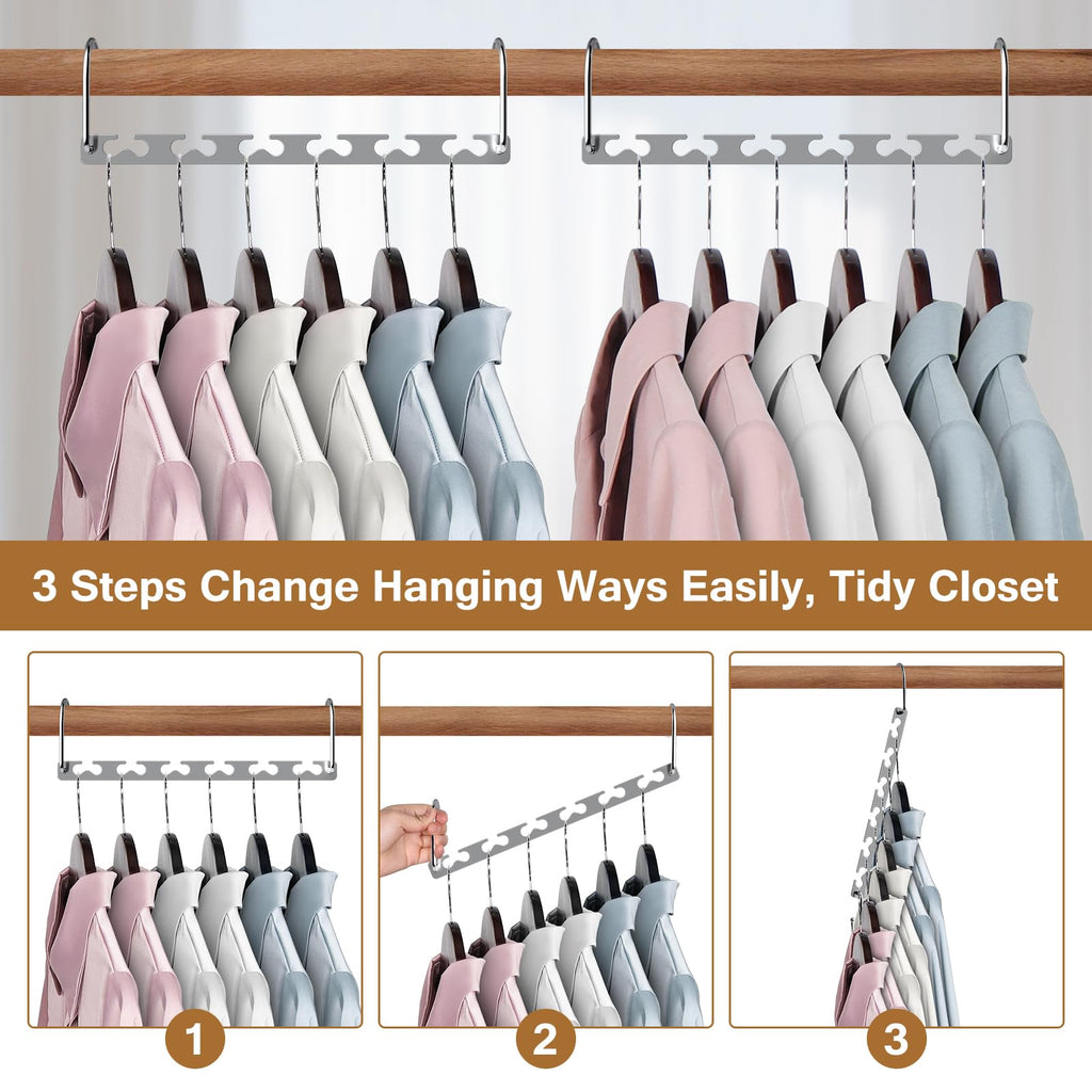 Sindax 20pcs Space Saving Magic Hangers | Stainless Steel Closet Organizer