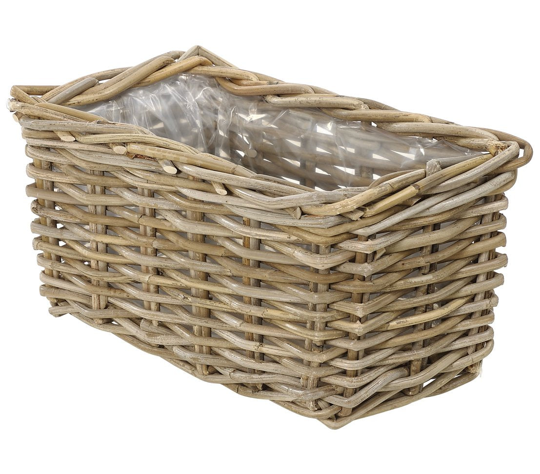 Dehner Rattan Planter – Weather-Resistant Grey/Brown Flower Pot