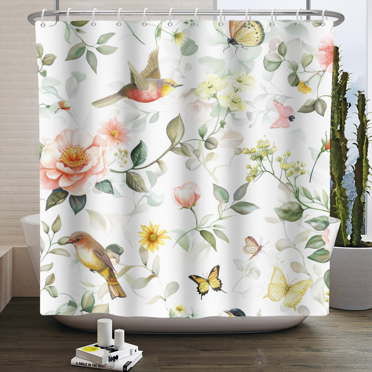 Floral Shower Curtain | 180x200cm Waterproof Polyester