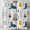 Hnmdmyi Funny Cat Shower Curtain | Waterproof Polyester Bath Decor