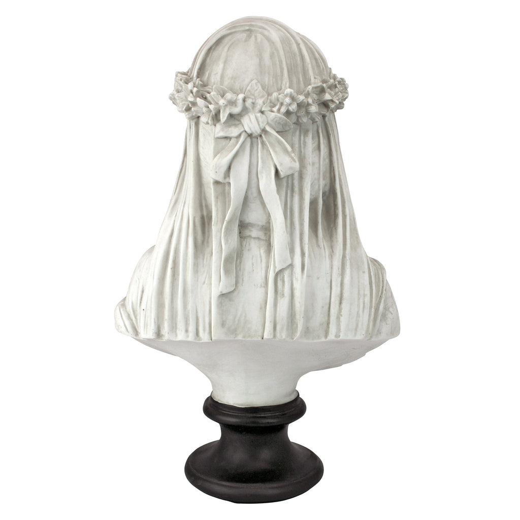 Design Toscano Veiled Maiden Sculptural Bust - White Resin Figurine