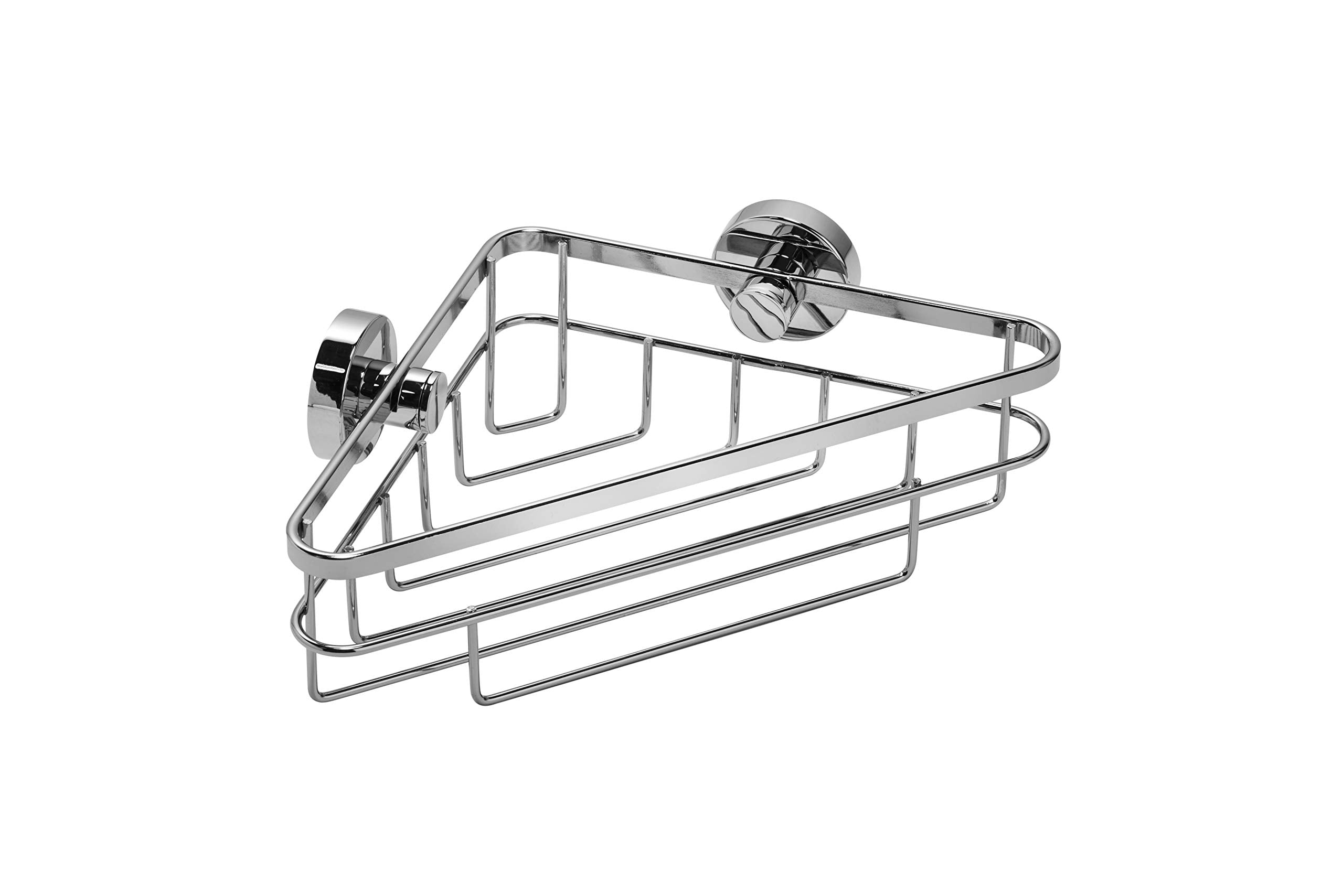 Croydex Brockham Corner Shower Caddy – Rust-Free Chrome Steel Shelf