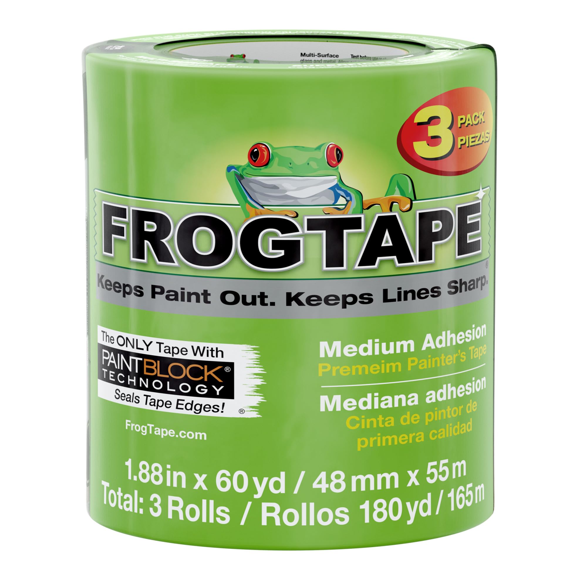 Frog Tape Multi-Surface Masking Tape 48mm x 55m - Pack of 3