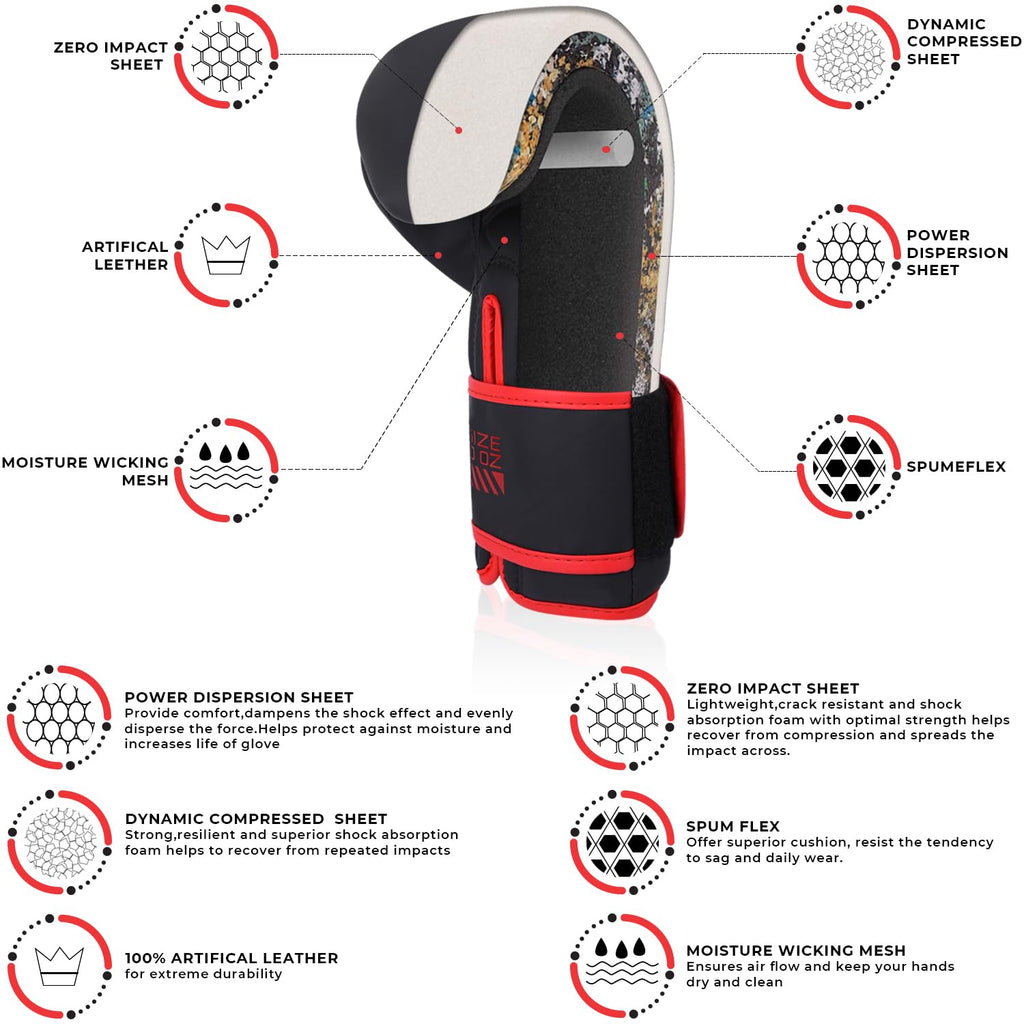 AQF Kids Boxing Gloves and Pads Set - Faux Leather MMA Training Gear