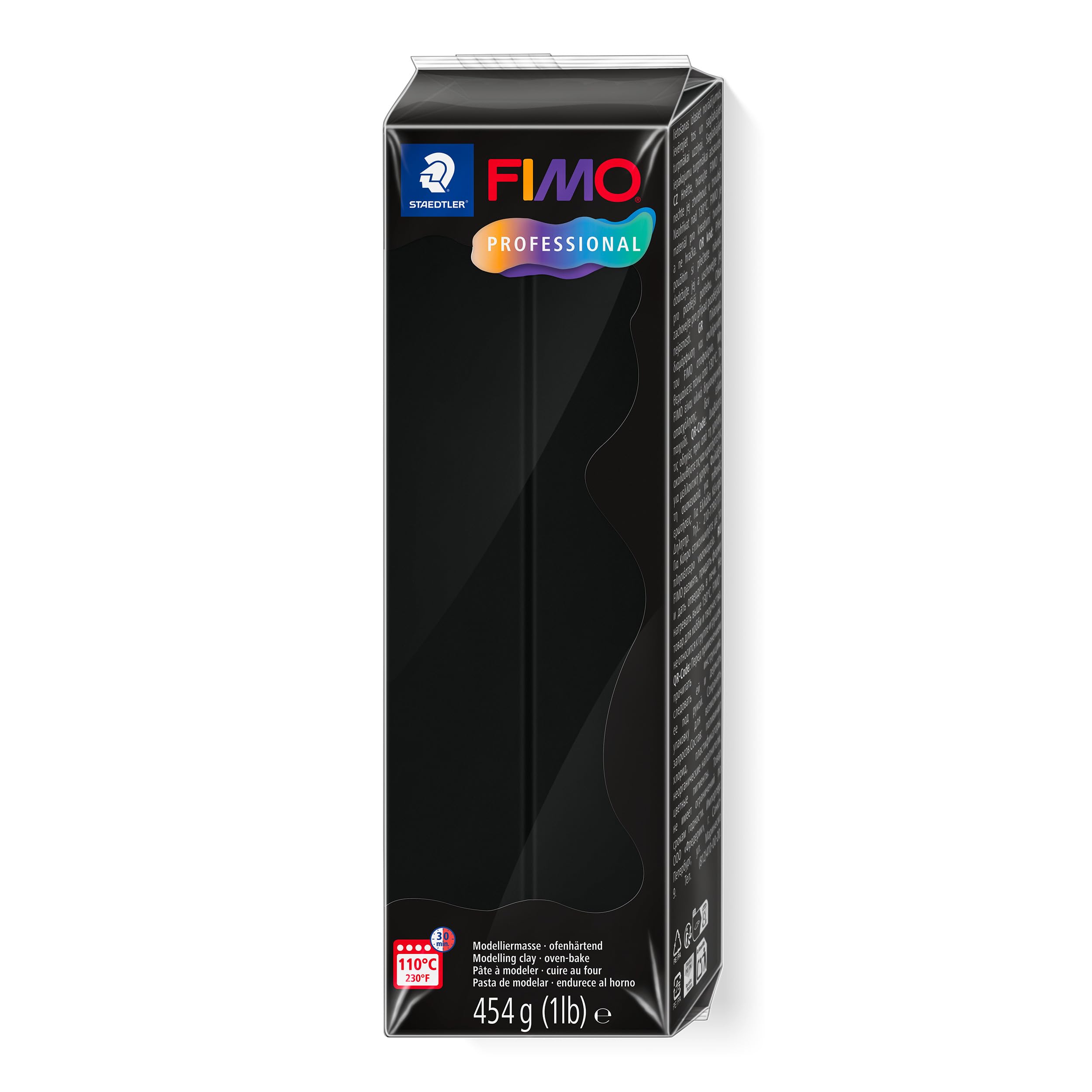 STAEDTLER FIMO Professional Polymer Modelling Clay - Black, 454g Block