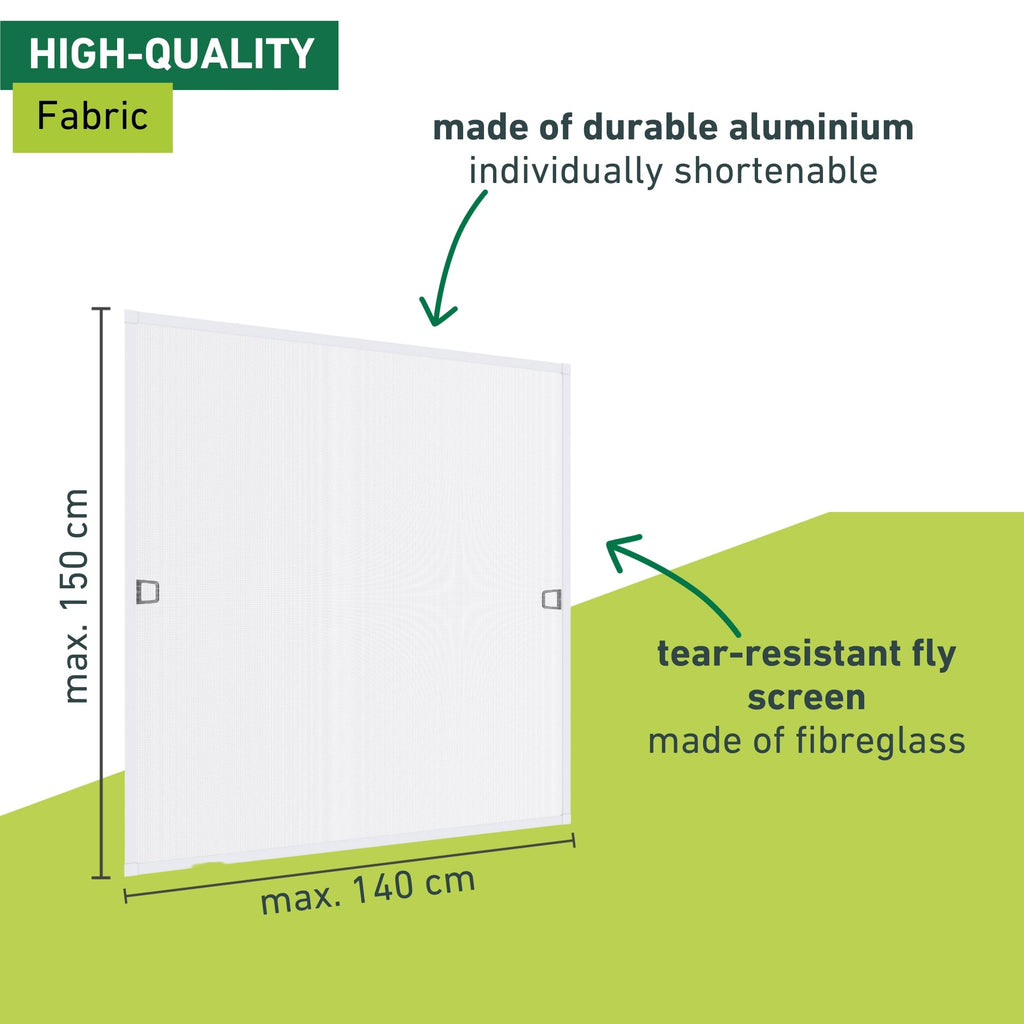Windhager Insect Protection Window Fly Screen – No-Drill White Frame