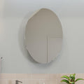 Croydex Tay Oval Mirrored Stainless Steel Bathroom Cabinet | 650x450mm