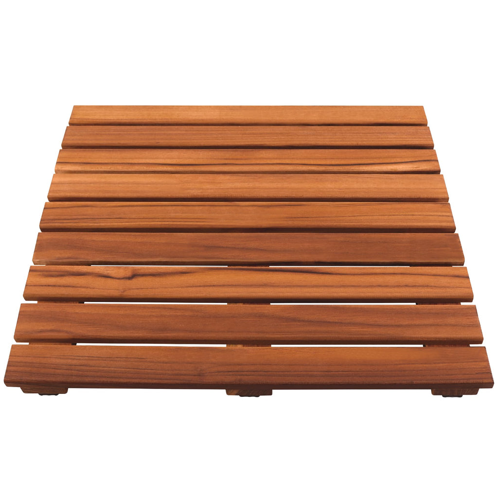 VaeFae Teak Shower Mat – Non-Slip Wooden Spa Bath Mat, 50.8 x 50.8 cm