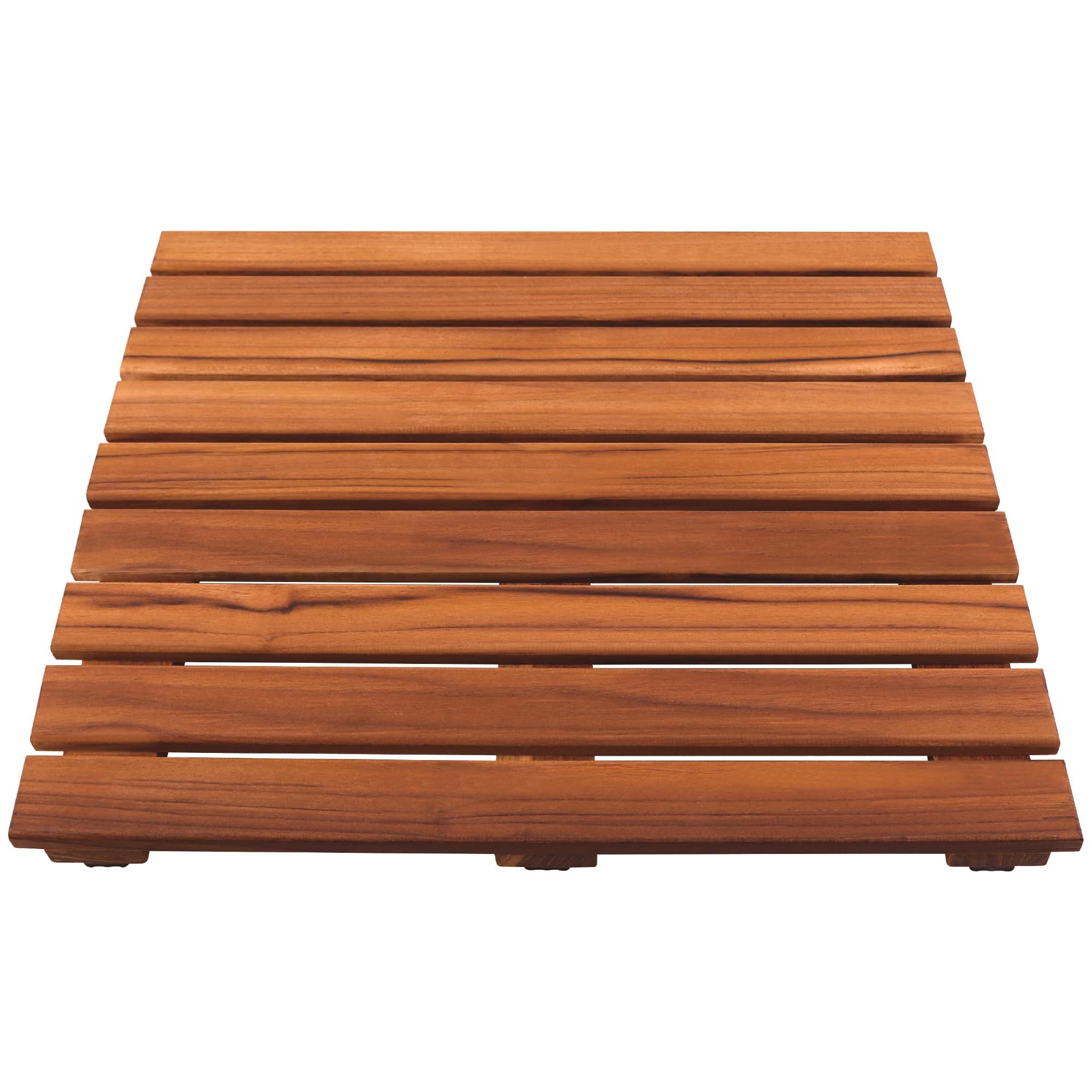 VaeFae Teak Shower Mat – Non-Slip Wooden Spa Bath Mat, 50.8 x 50.8 cm