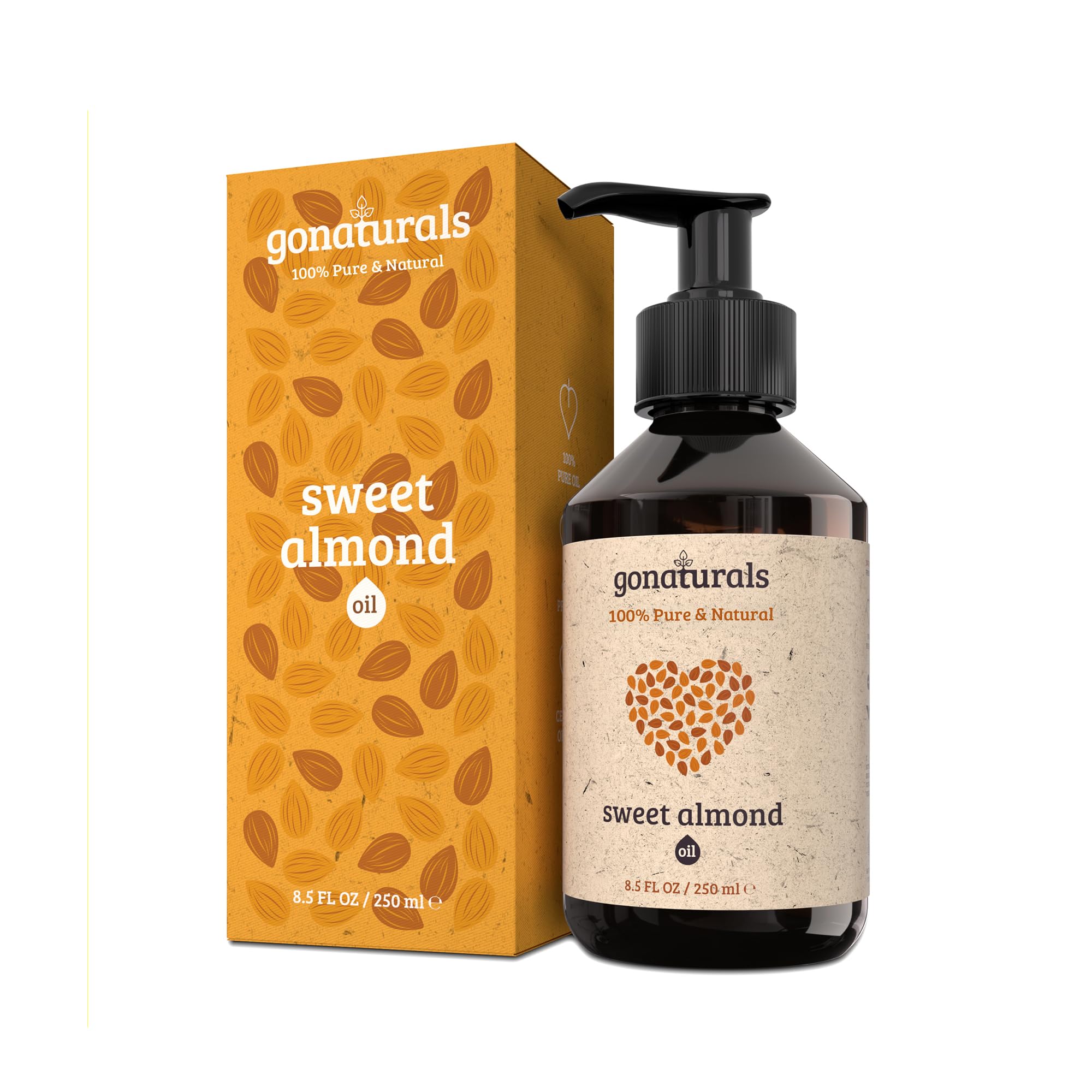 GONATURALS Sweet Almond Oil – 100% Pure Natural Skin & Hair Care, 250ml