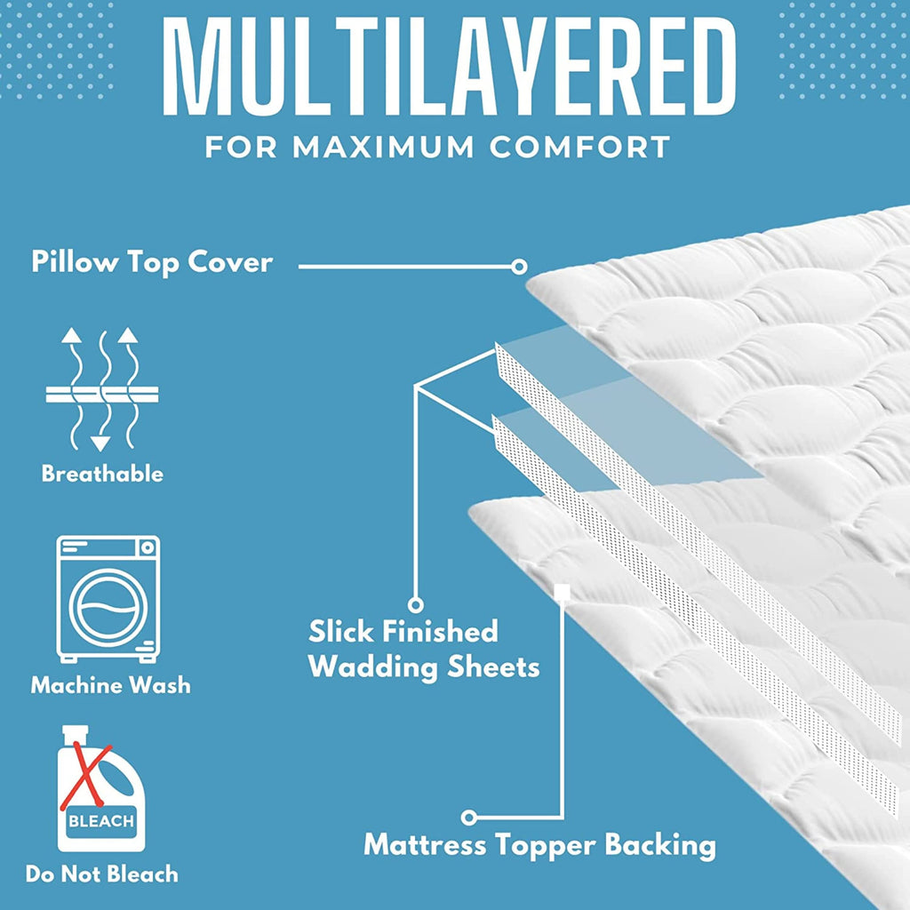 High Living Microfibre Mattress Topper | 4 Inch Thick Hypoallergenic