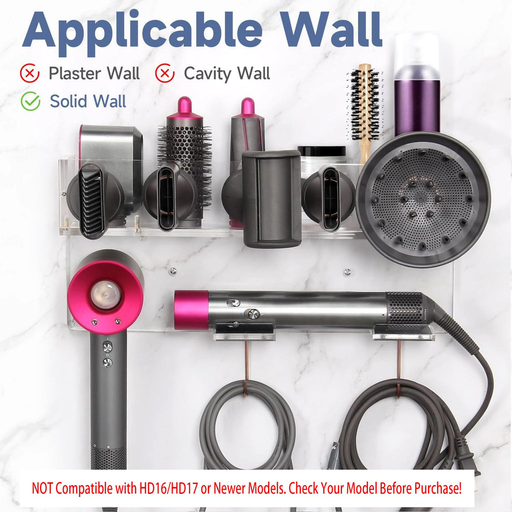 Floatant Wall Mount Holder Compatible with Dyson Airwrap Styler Supersonic Hair Dryer, Organizer for Storage Attachments - image 3
