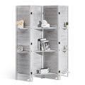 VEVOR 4-Panel Wood Room Divider | 67" Folding Louvered Privacy Screen