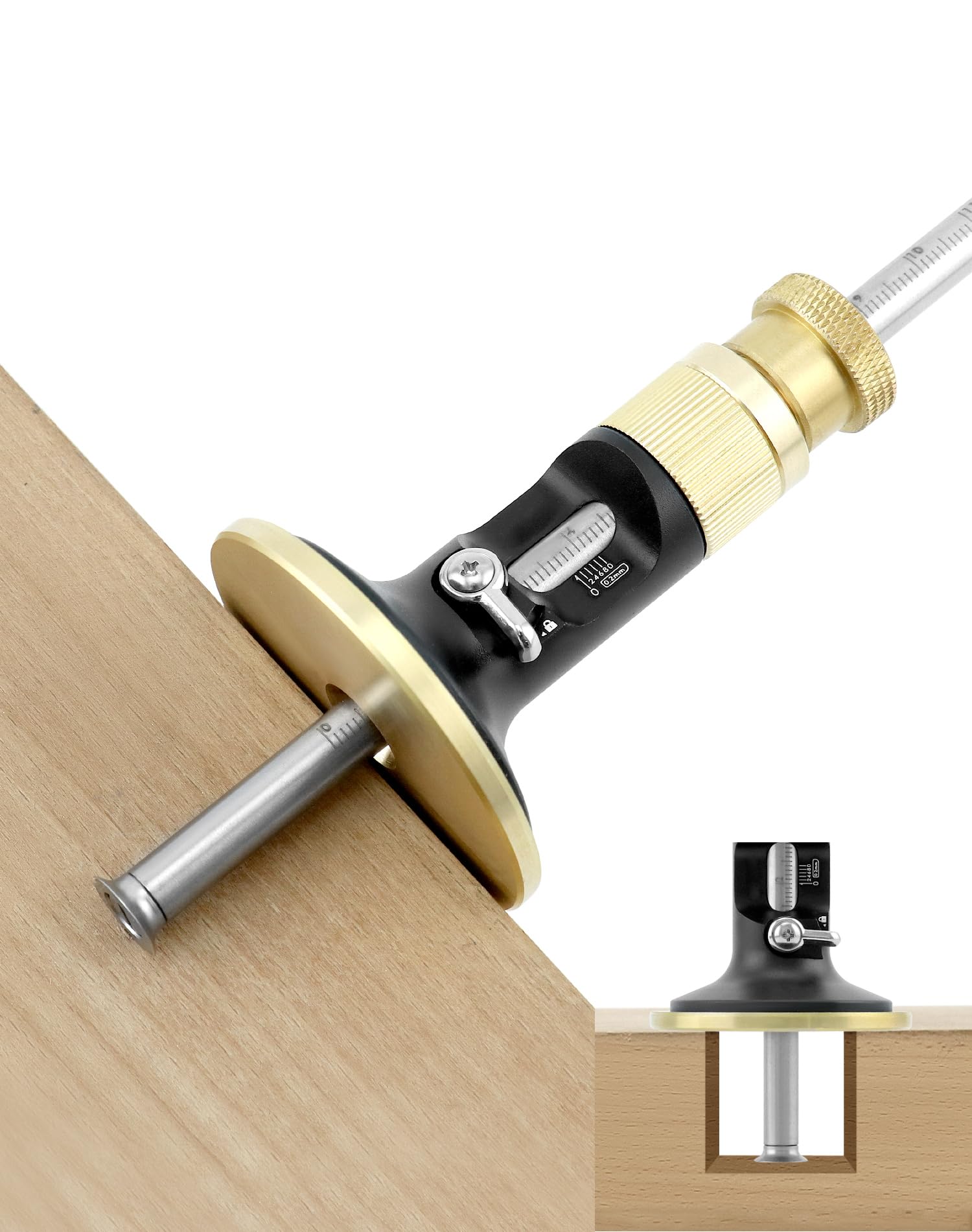 QWORK Precision Wheel Marking Gauge - Woodworking Mortice Scribing Tool