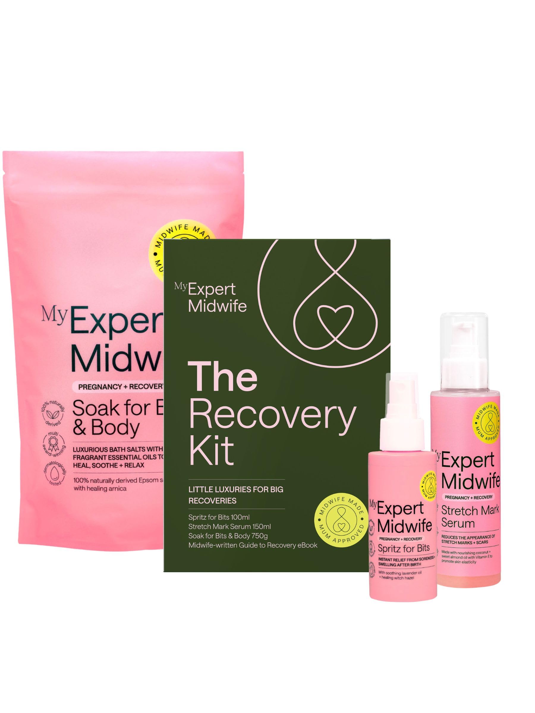 My Expert Midwife Postpartum Recovery Kit - 3-Piece Pregnancy Gift Set