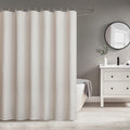WELTRXE Faux Linen Shower Curtain | Waterproof & Weighted Hem | 183x183cm