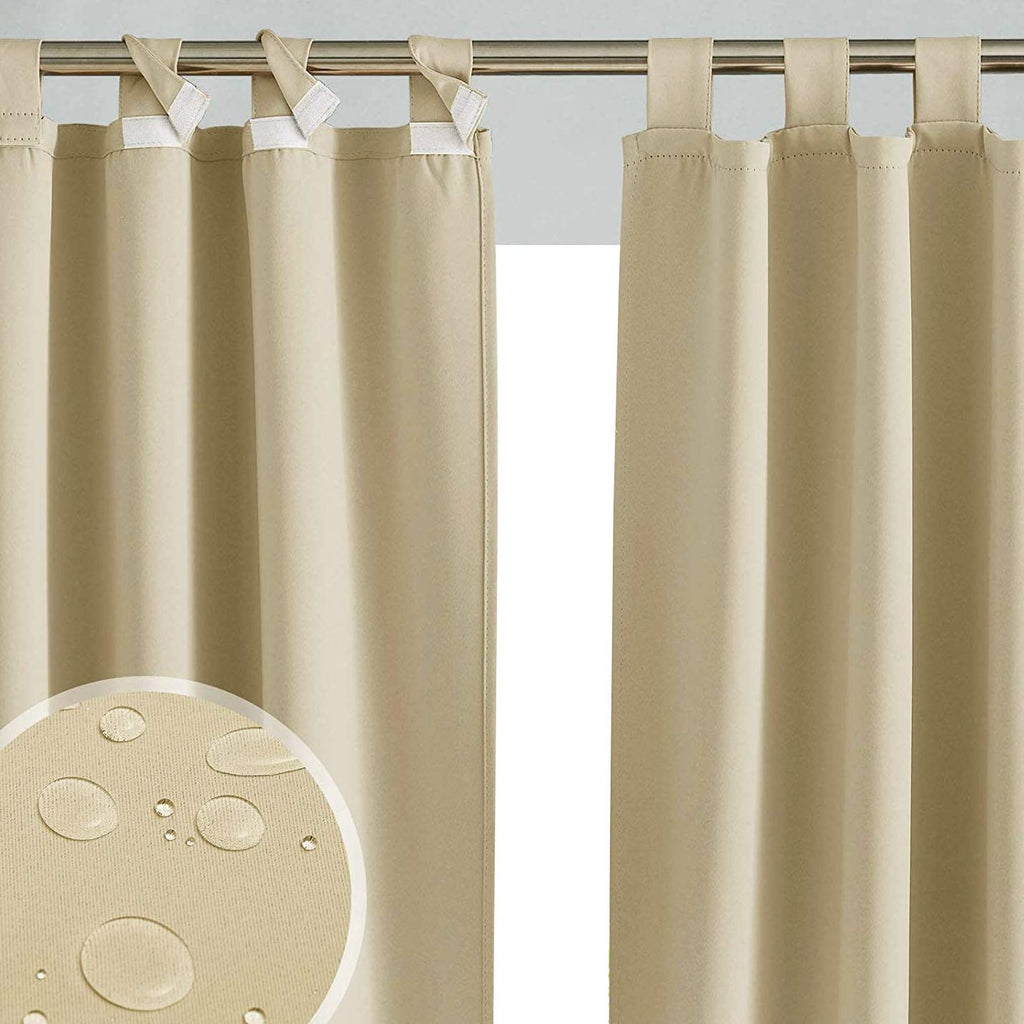 Ferocity Waterproof Outdoor Curtains | 2-Panel UV Resistant Set - White