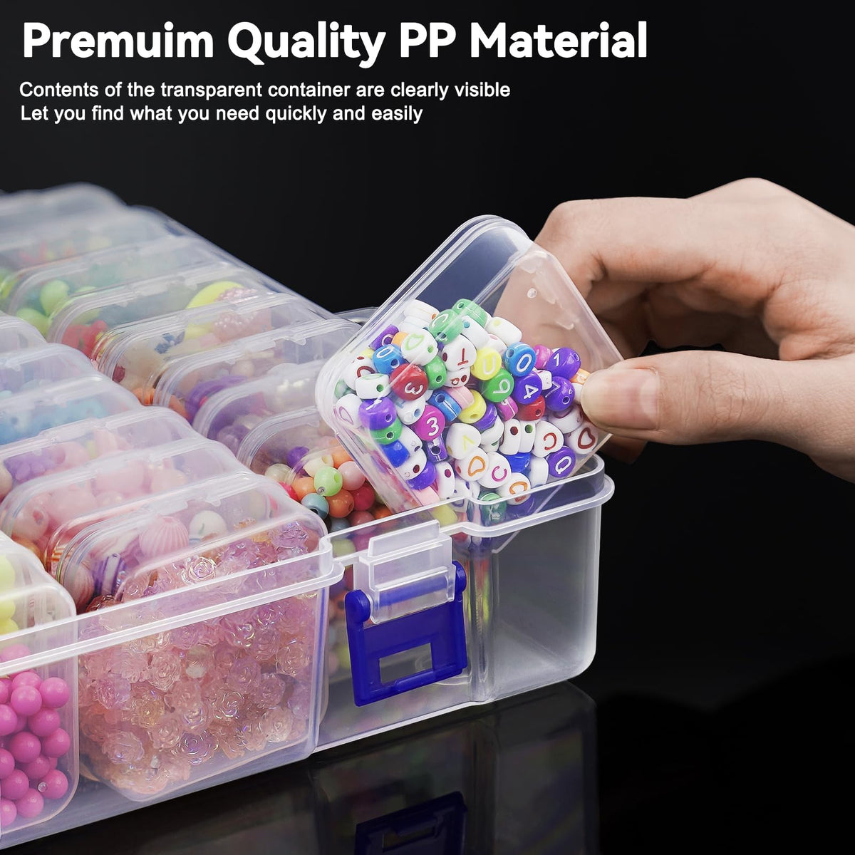 LINYAPRY Bead Organizer Box, 46 Pcs Small Bead Organizers and Storage Plastic Cases - image 4