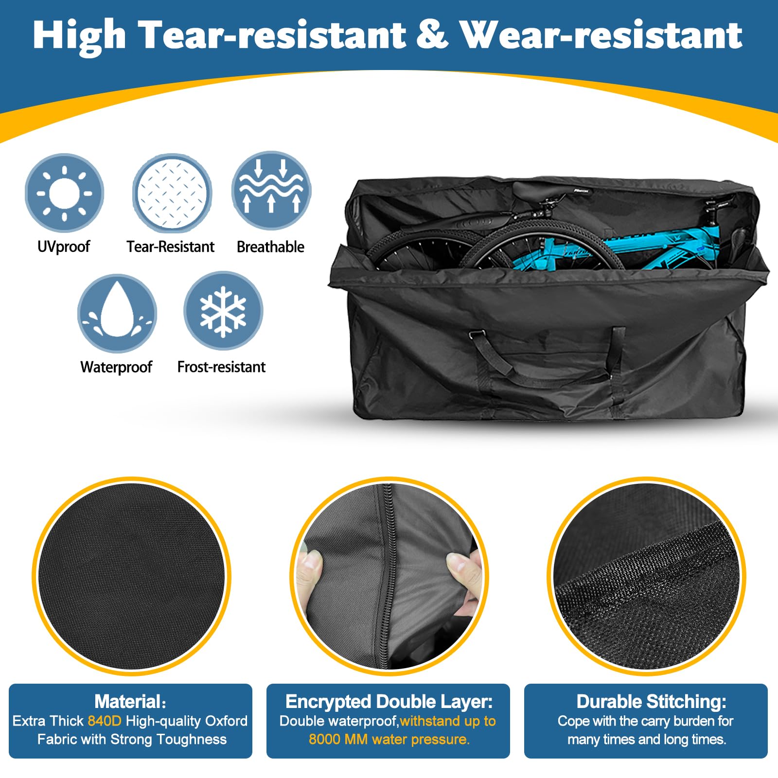 Jolof Store Bike Travel Bag – Heavy Duty 840D Waterproof MTB Road Case