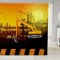 Jolof Store Construction Excavator Shower Curtain | Waterproof Kids Decor