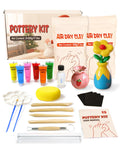 Velozenithize Pottery Kit | 1kg Air Dry Clay with Paints and Glaze