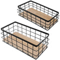 FUNSUEI Set of 2 Wire Storage Basket Bins with Hooks - image 1