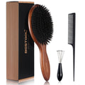 BESTOOL Boar Bristle Hair Brush | Beech Paddle for Thin and Fine Hair