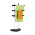 Relaxdays 3-Rail Standing Towel Rack – Modern Black Metal Bathroom Holder