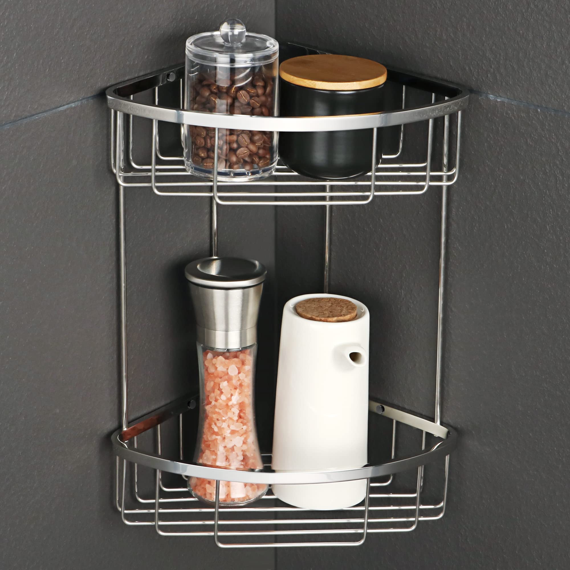 SAYAYO 2-Tier Corner Shower Caddy | SUS304 Stainless Steel Shelf