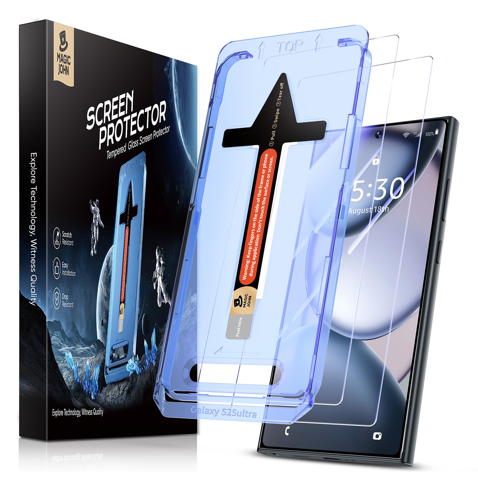 Magic John Samsung Galaxy S25 Ultra Tempered Glass Screen Protector – 2 Pack