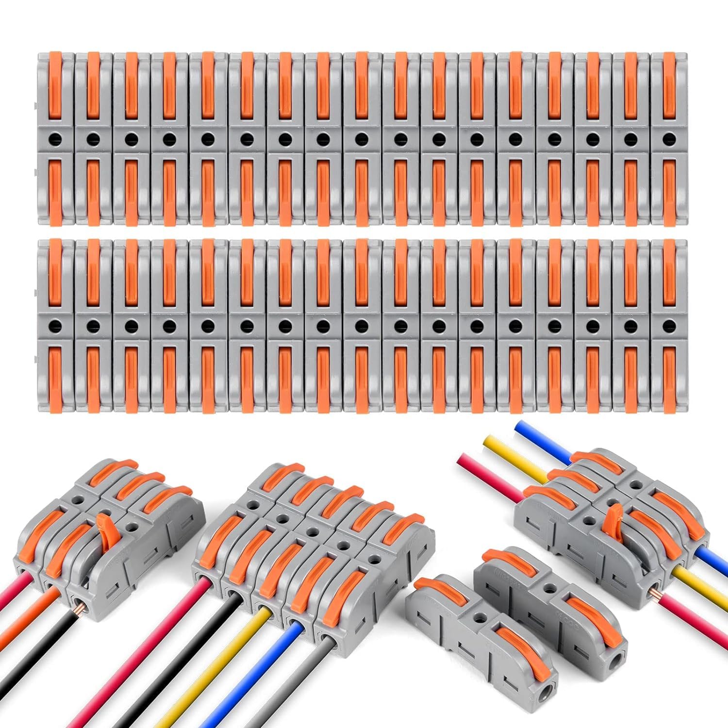 Flintronic 119Pcs Quick Dual Wire Terminal Block | 18-22AWG 2 Pin