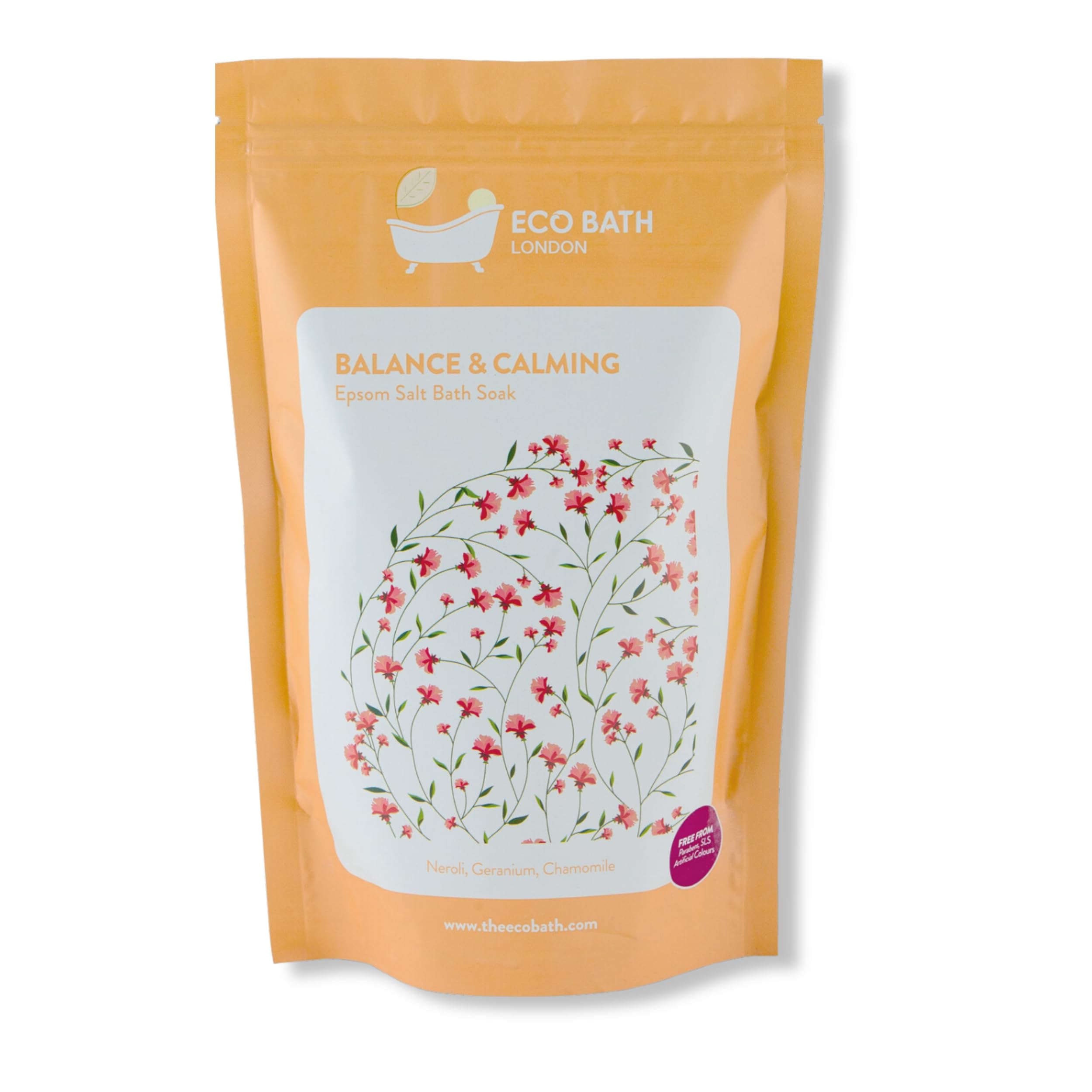 Eco Bath London Epsom Salt Bath Soak – Neroli & Chamomile Pouch 1kg