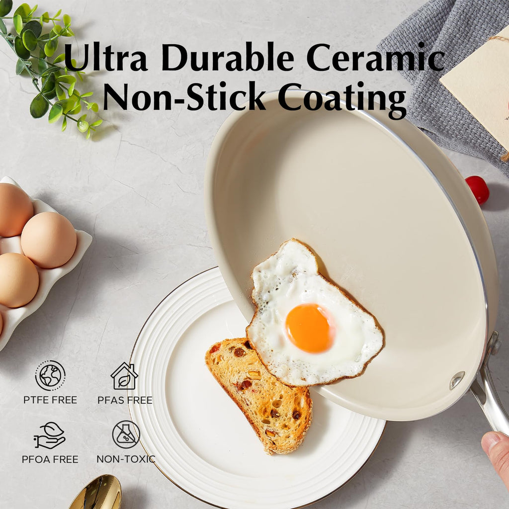 Redchef 9.5" Ceramic Nonstick Frying Pan – Induction & Oven Safe Skillet