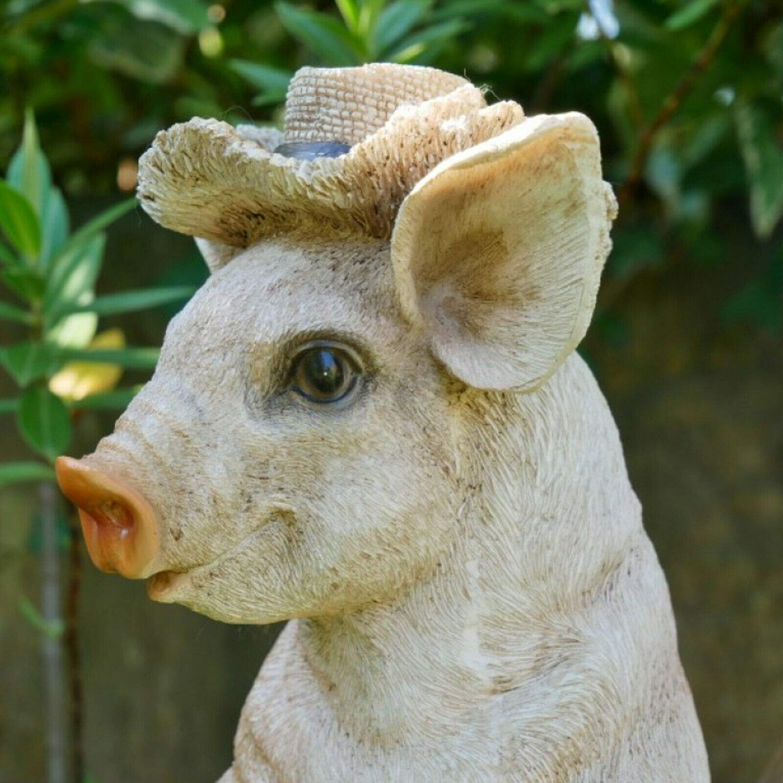 Jolof Store Pig with Spade Garden Statue – Weatherproof Resin Ornament