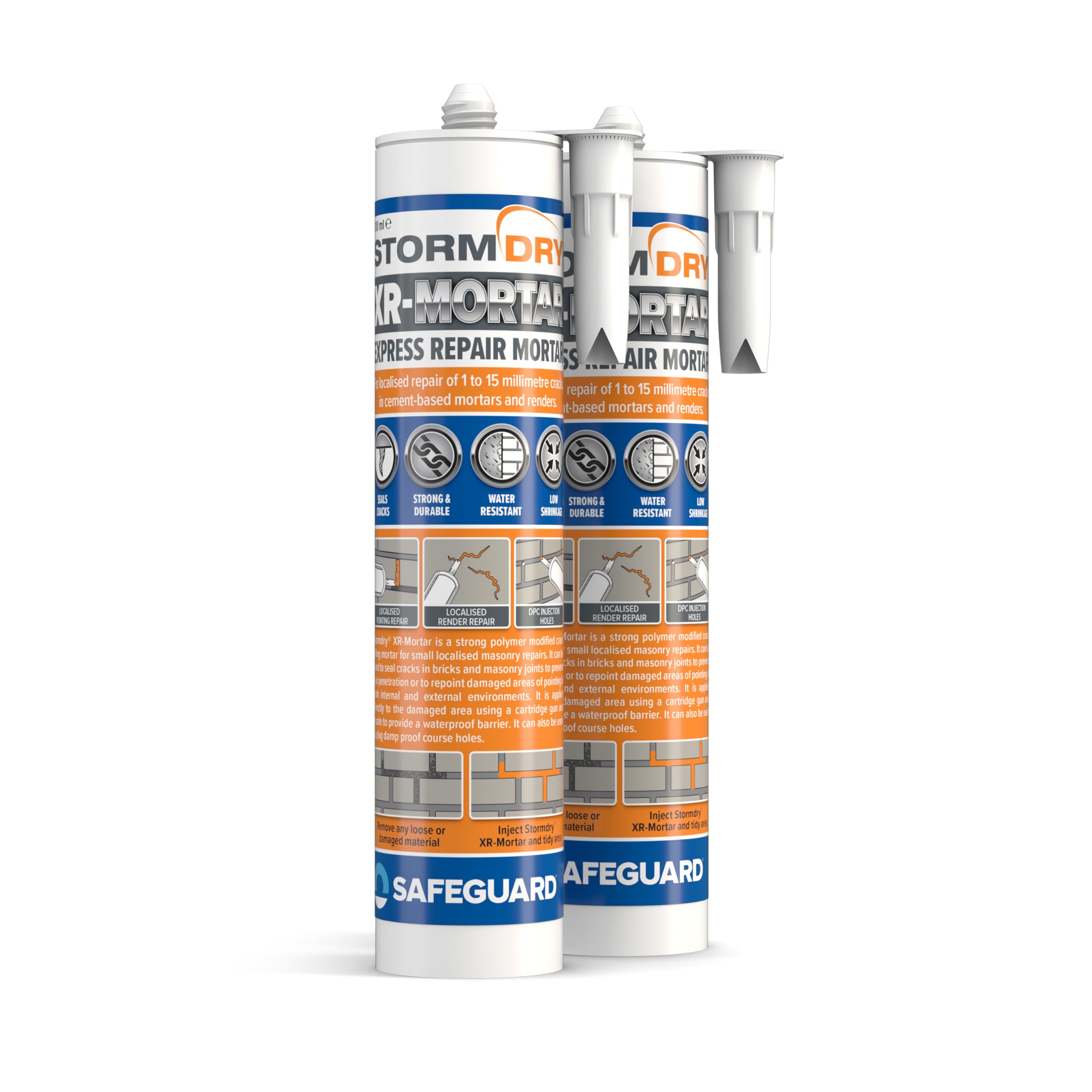 Stormdry Waterproof Express Repair Mortar - Grey Sand, 310ml (2 Pack)