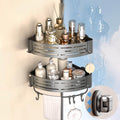 Onemake 2-Pack Corner Shower Caddy | Aluminum Suction Cup Storage Rack
