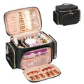 Large PU Leather Travel Makeup Bag with Brush Compartments