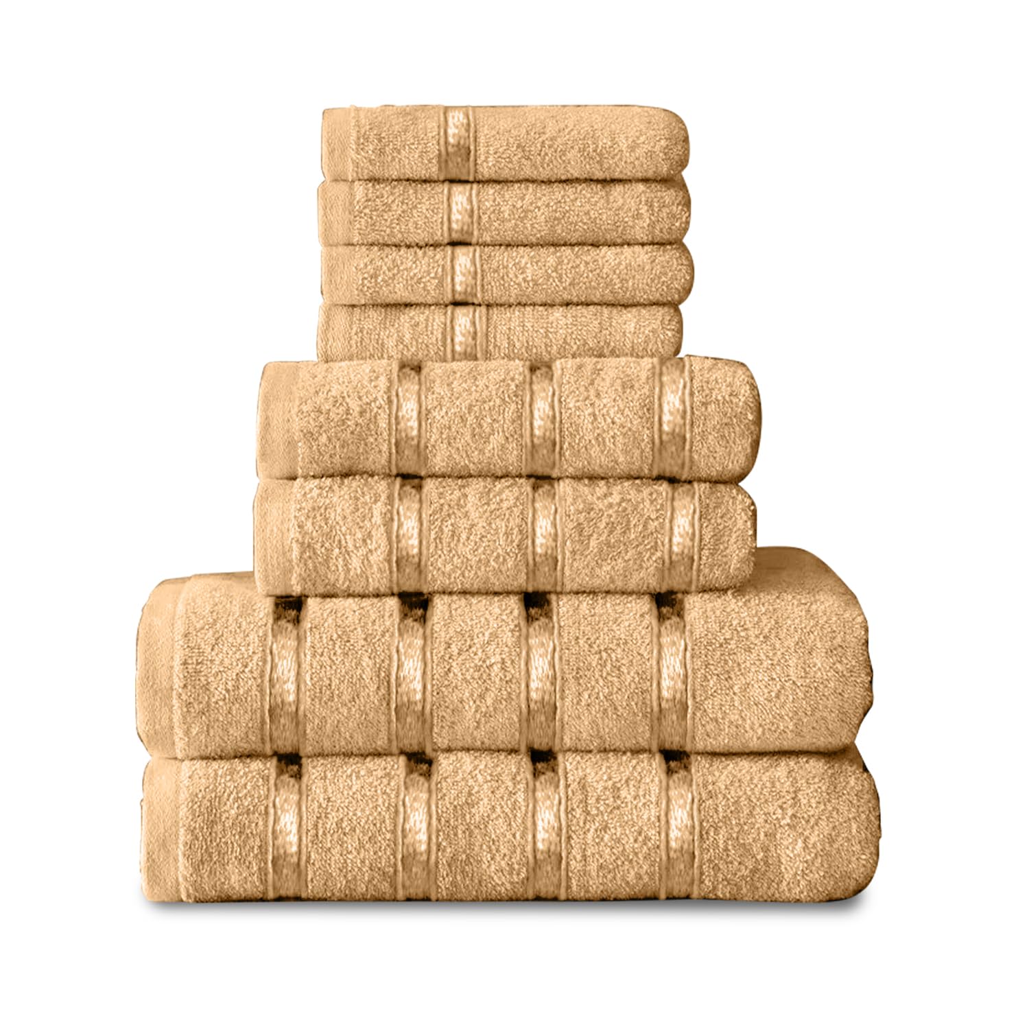 GC Gaveno Cavailia 8 Piece Cotton Towel Bale Set | Peach Bathroom Set