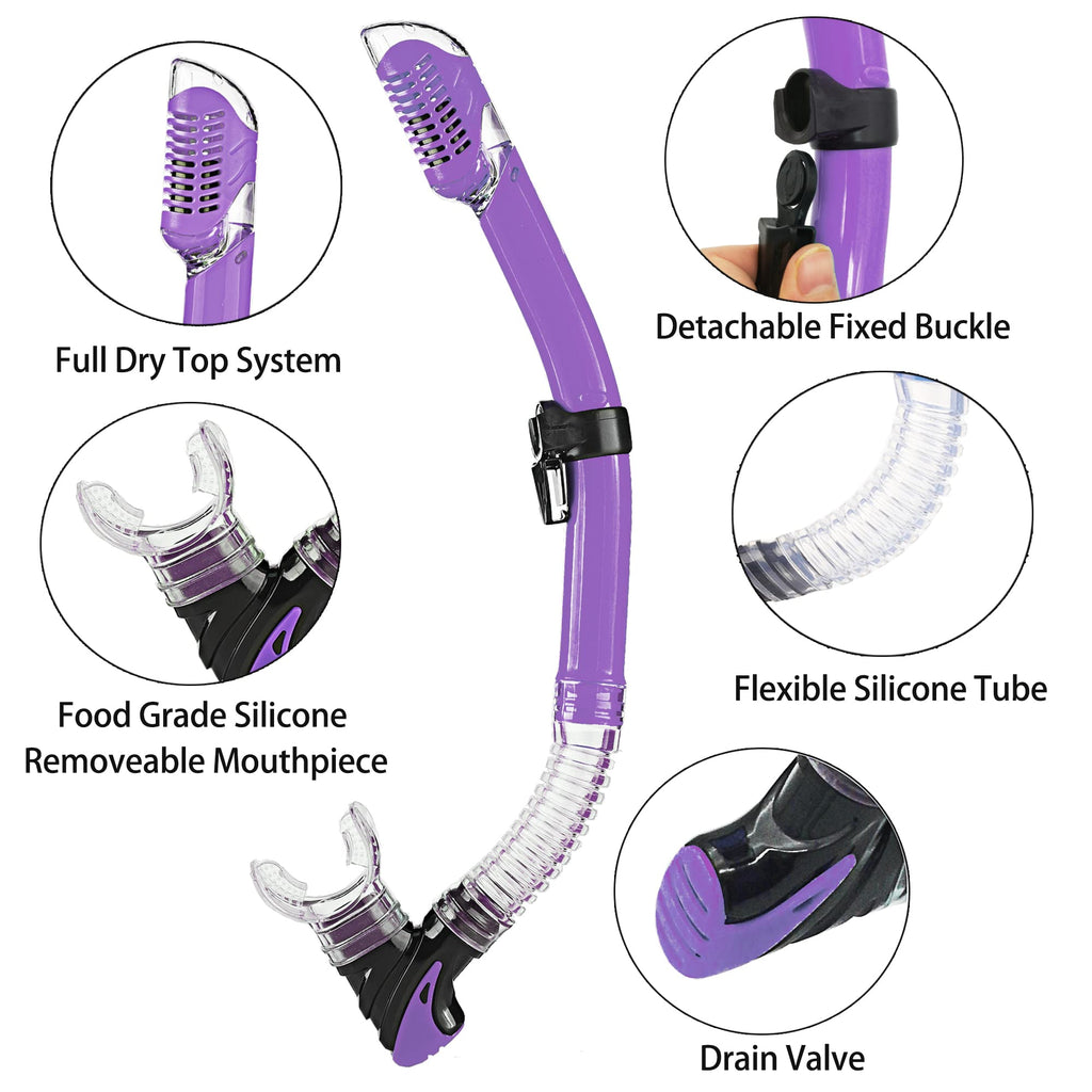 Adult Snorkeling Gear Set | Anti-Fog Mask, Dry Snorkel & Fins