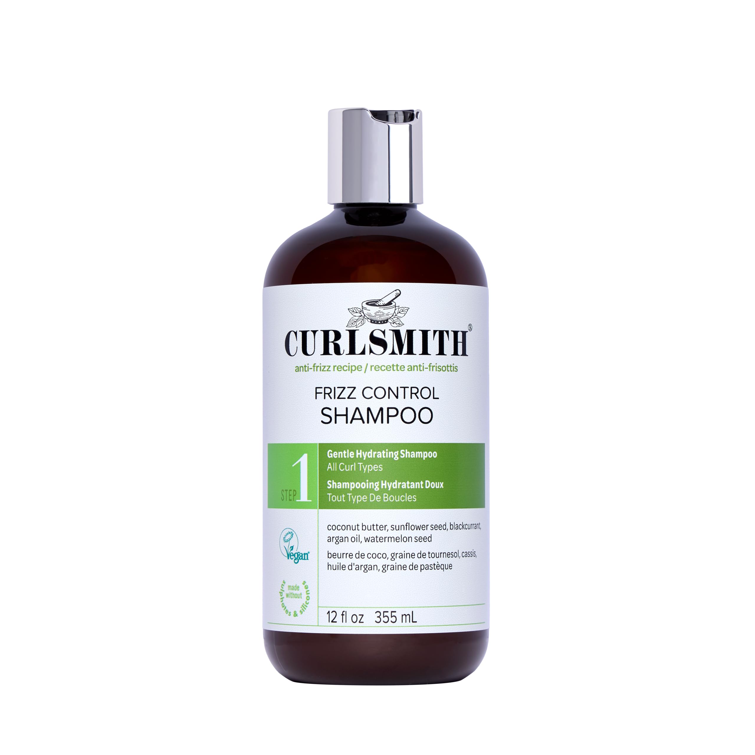 Curlsmith Frizz Control Cleanser | Hydrating Vegan Shampoo for Curls