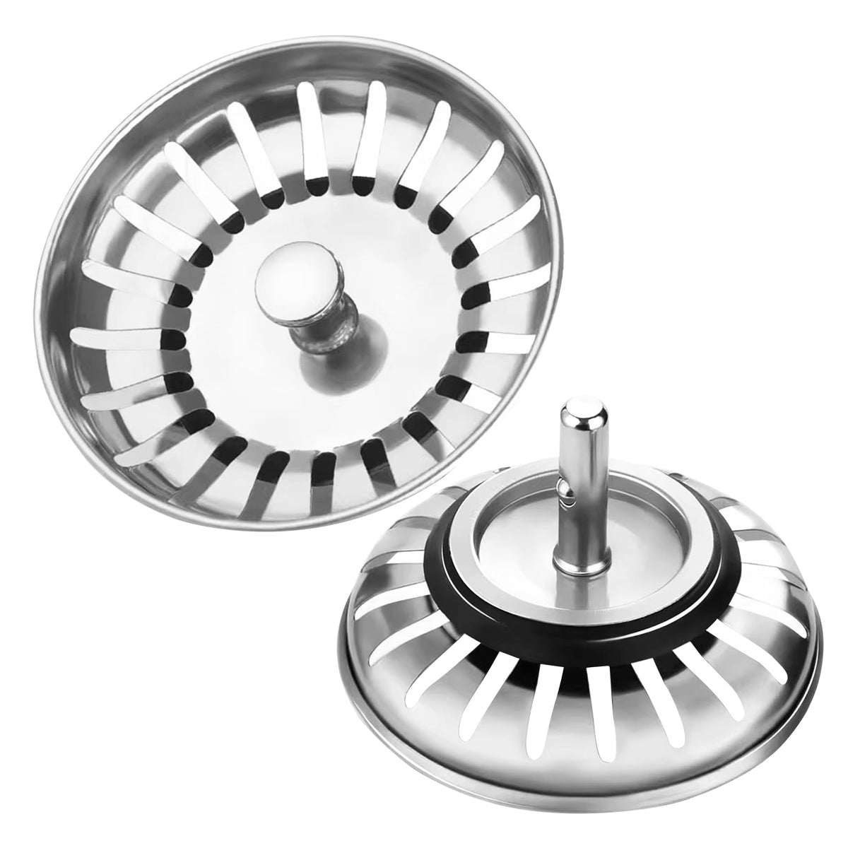 2 Pack Kitchen Sink Plug and Strainer,304 Stainless Sink Strainer PlugThickened version,for Kitchen or Bath Shower Basin Tray - image 1
