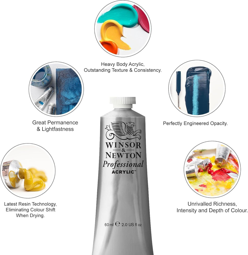 Winsor & Newton Professional Acrylic Paint Set – 12 x 20ml Starter Kit