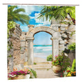 Jolof Store 3D Landscape Garden Shower Curtain | Waterproof Polyester 79x72