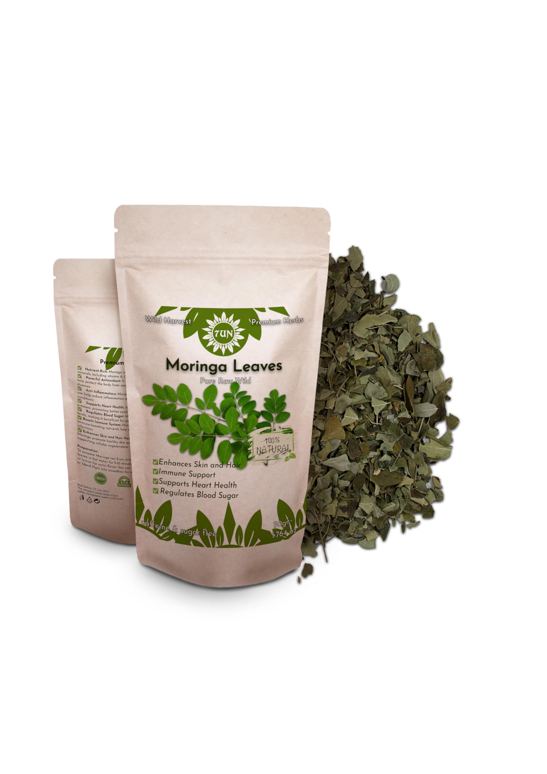 Moringa Dried Leaves – 50g Pure Raw Wild Superfood Tea