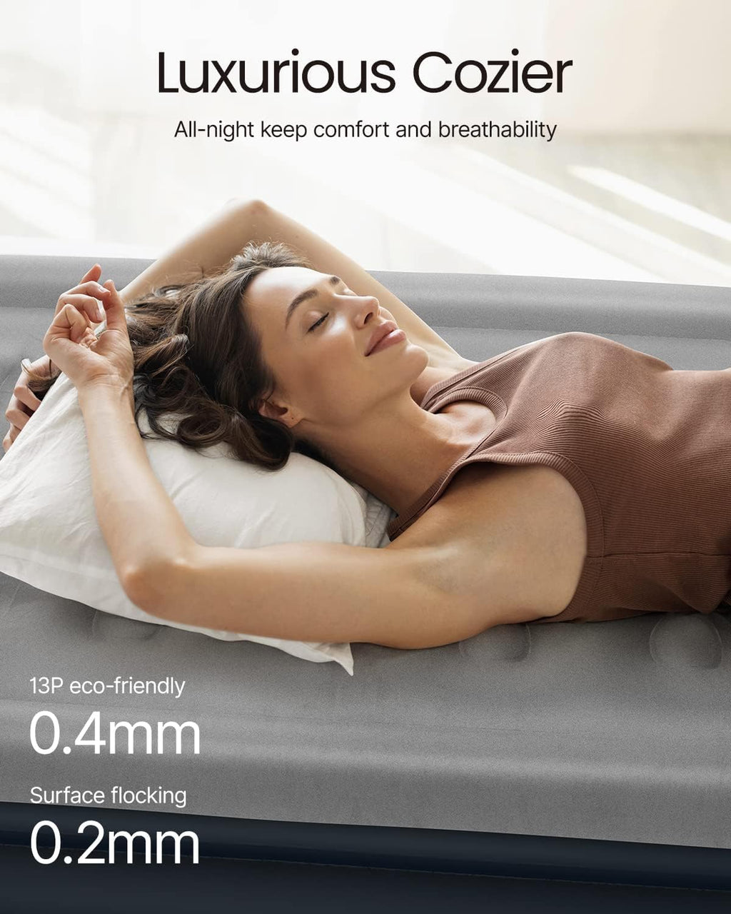 iDOO Double Air Mattress with Built-in Pump | Inflatable Bed for Home & Camping