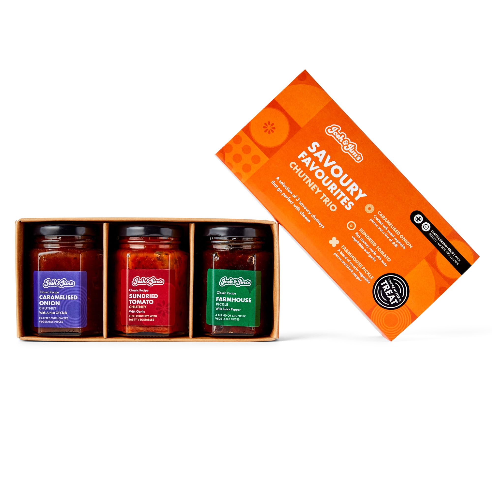 Josh & Jim's Savoury Chutney Trio Gift Set | Vegan & Gluten-Free, 290g