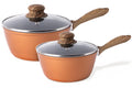 Nuovva 2-Piece Copper Induction Saucepan Set - Non-Stick 16cm & 18cm Pots