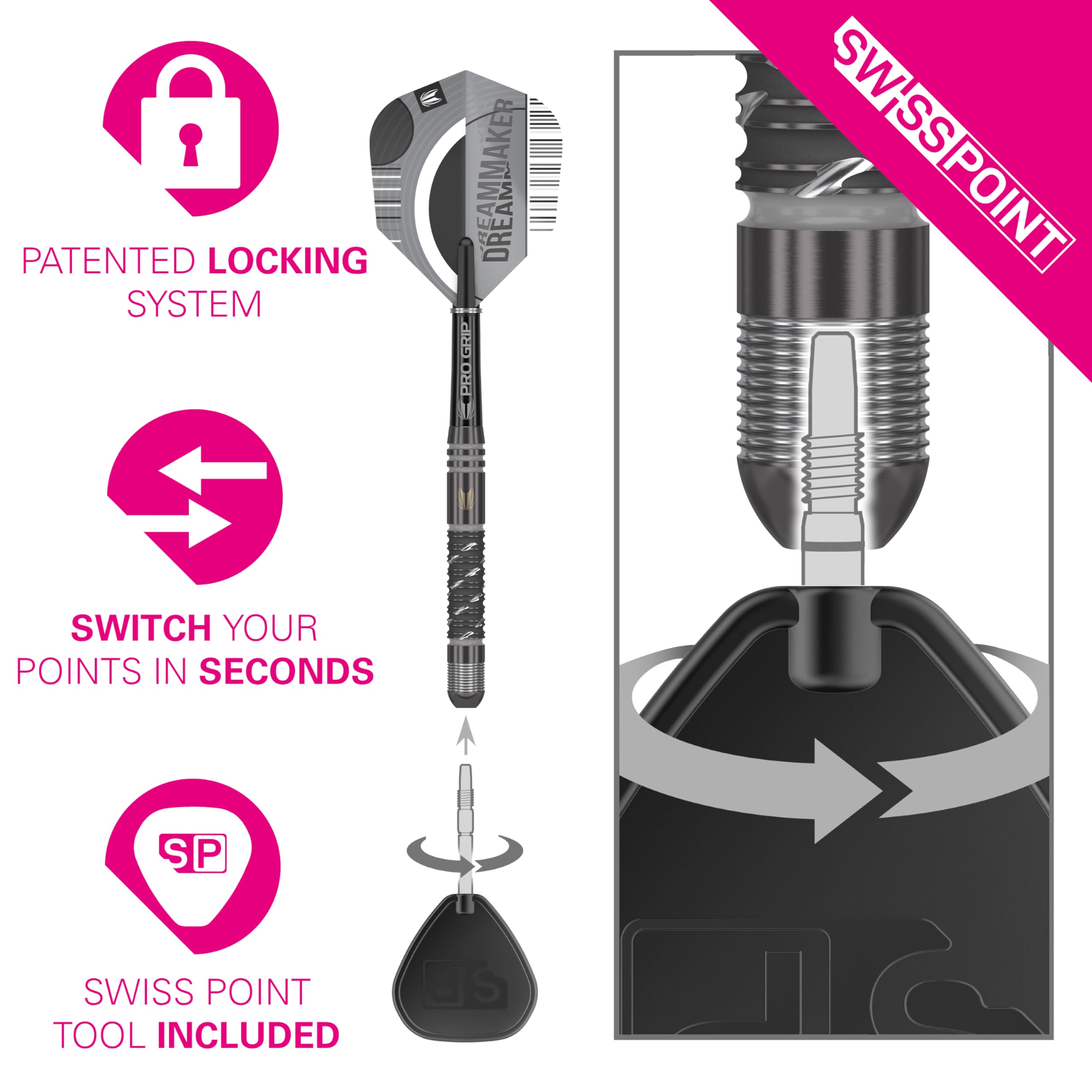 Target Darts Dimitri Van Den Bergh x ECHO 90% Tungsten Steel Tip Set - 24g