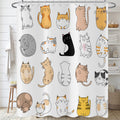 Hnmdmyi Cat Shower Curtain – Funny Cartoon Waterproof Polyester, 180x180cm