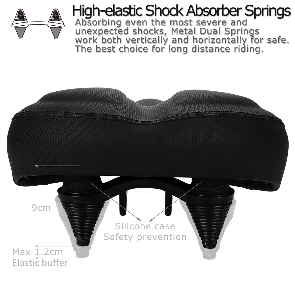 DAWAY C40 Oversized Bike Seat - Memory Foam Wide Bicycle Saddle